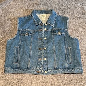 Pendleton Blue Denim Sleeveless Vest with Aztec wool design on back